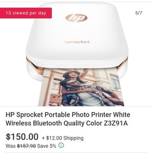 HP Sprocket Portable Photo Printer Wireless